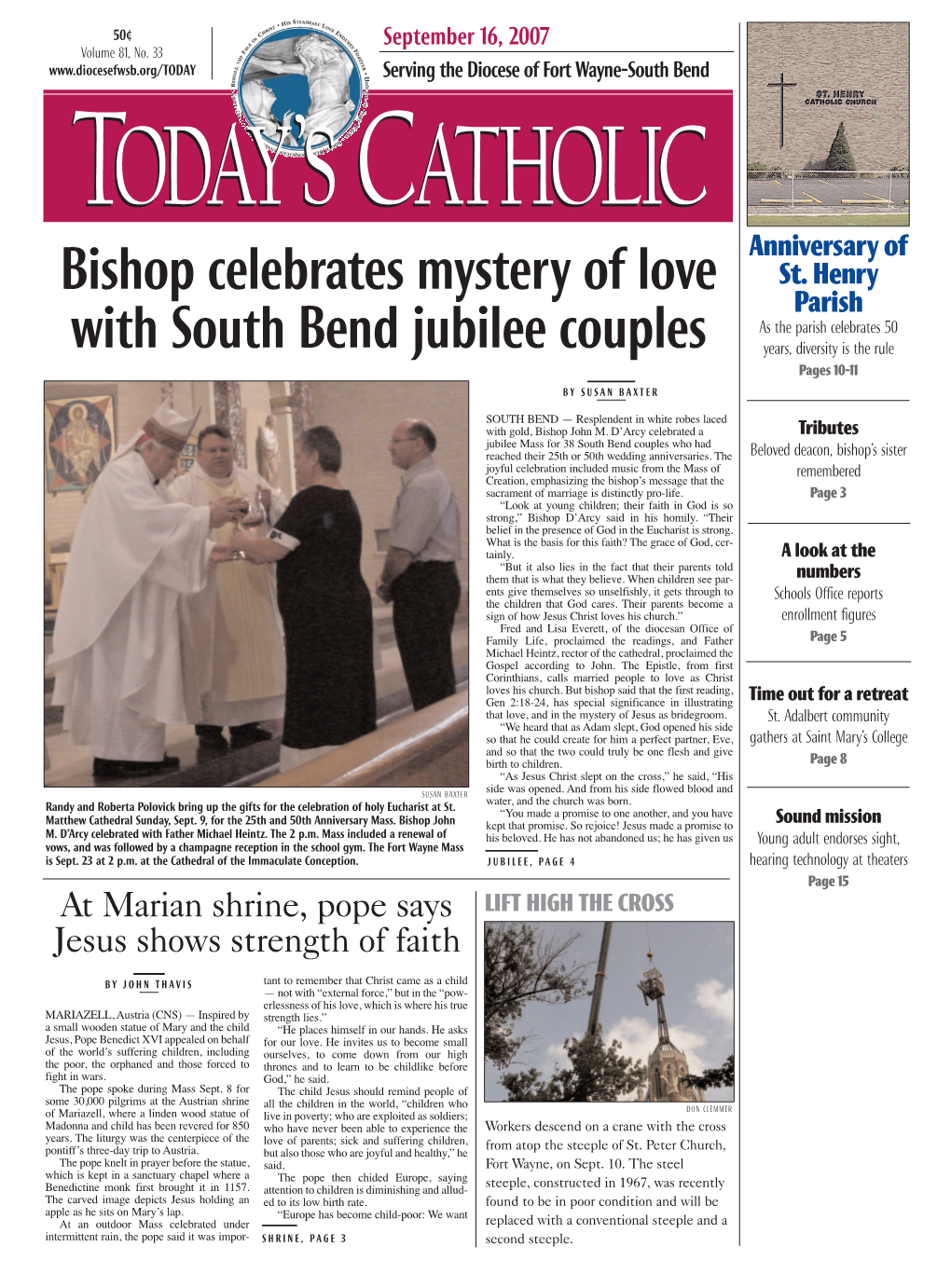 Bishop Celebrates Mystery of Love with South Bend Jubilee Couples