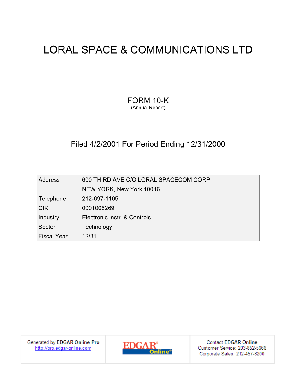 Loral Space & Communications