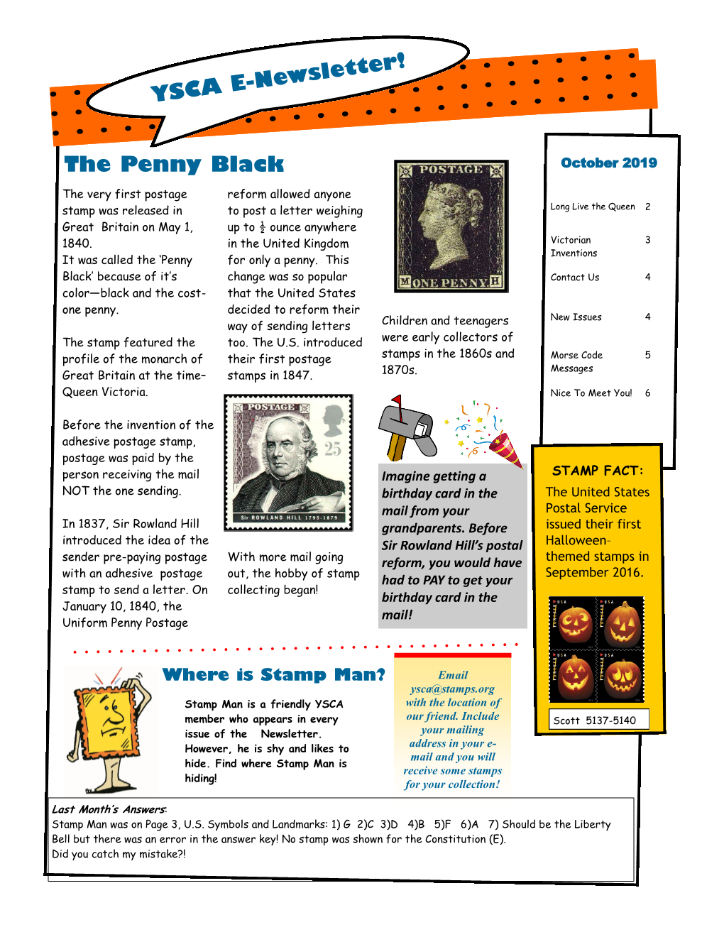 YSCA E-Newsletter! the Penny Black