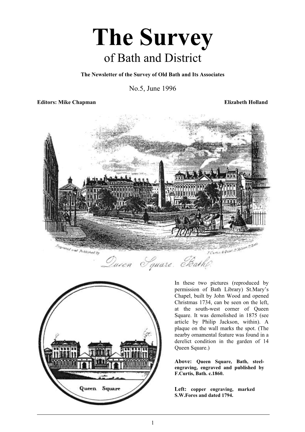 Survey of Old Bath No 5