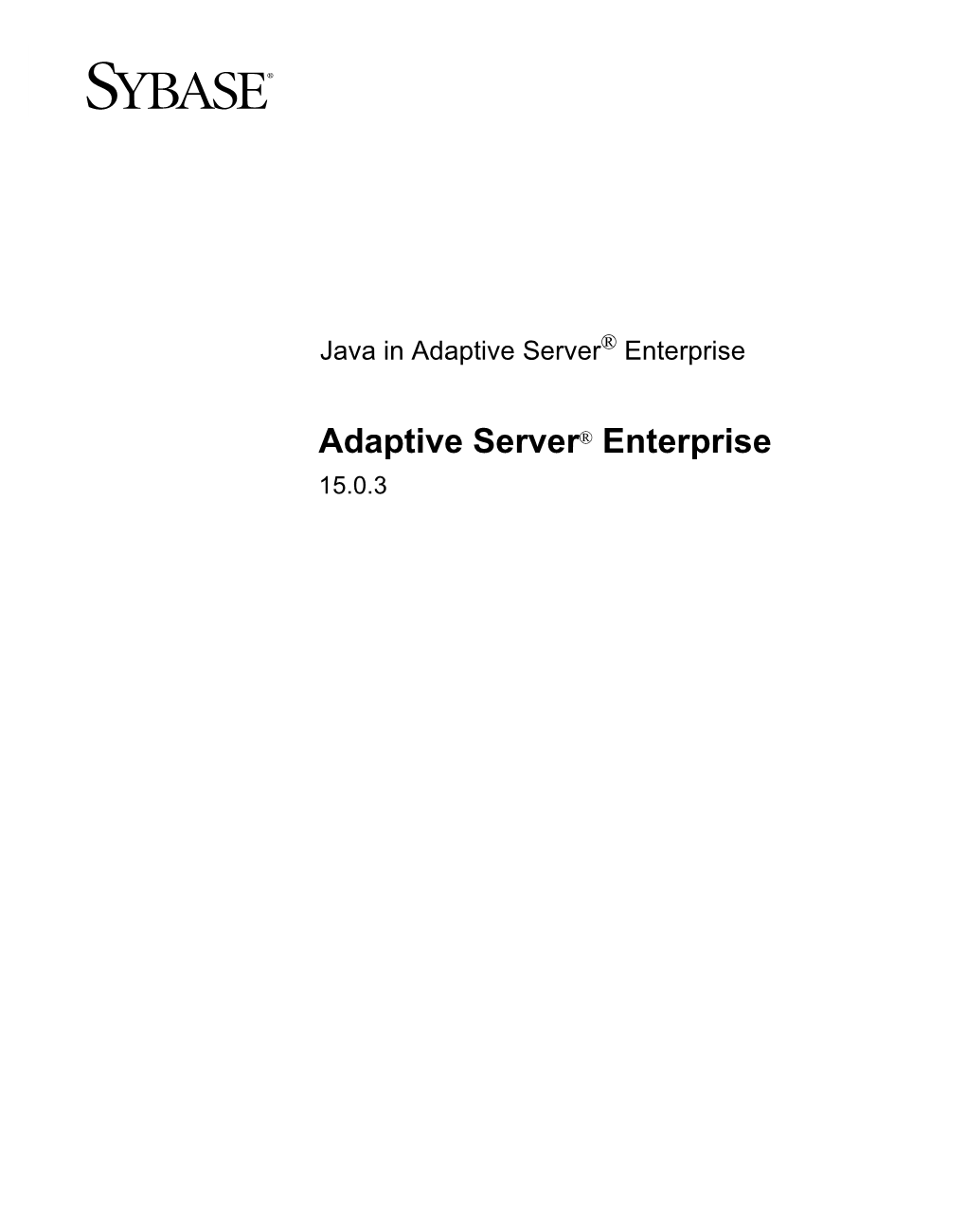Adaptive Server® Enterprise