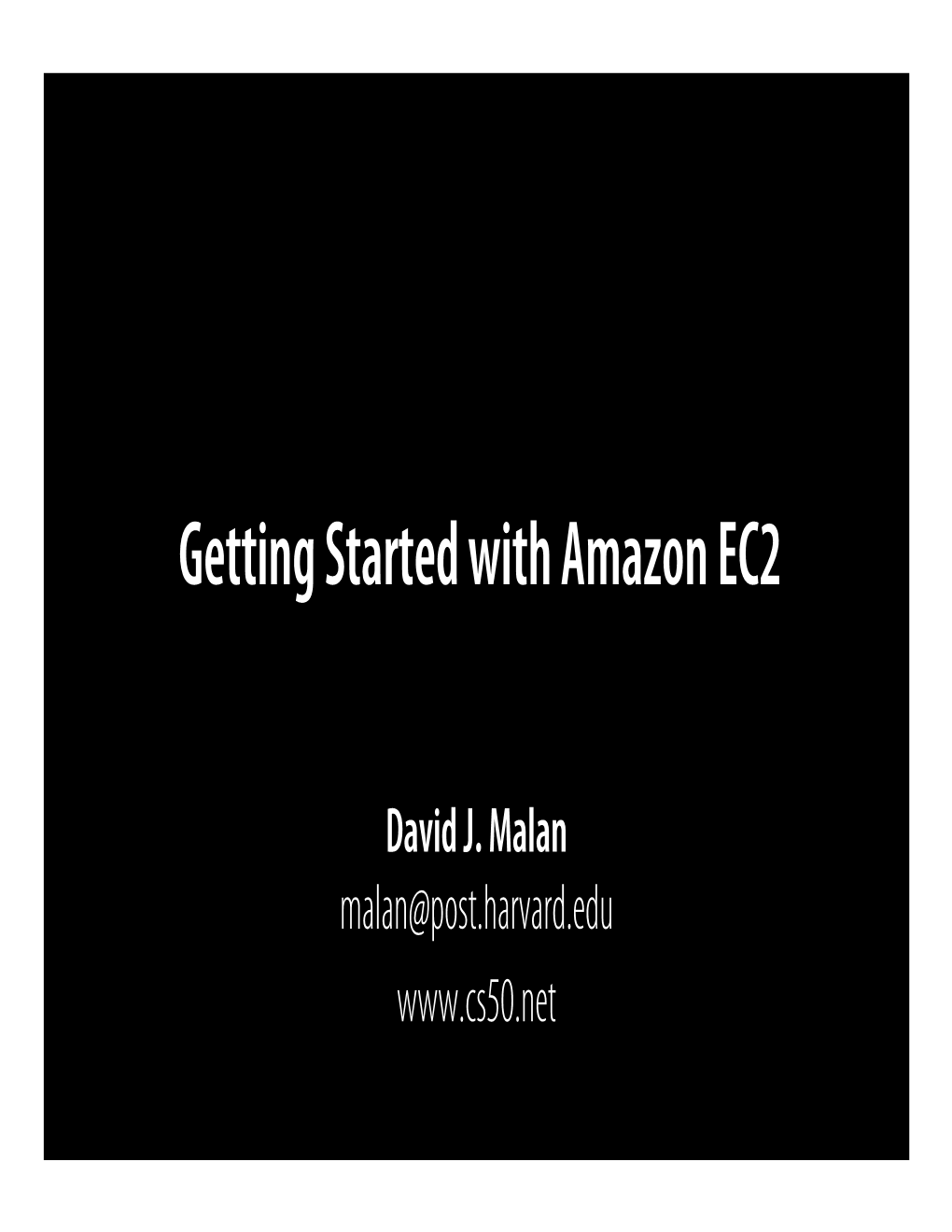 Getting Started with Amazon EC2