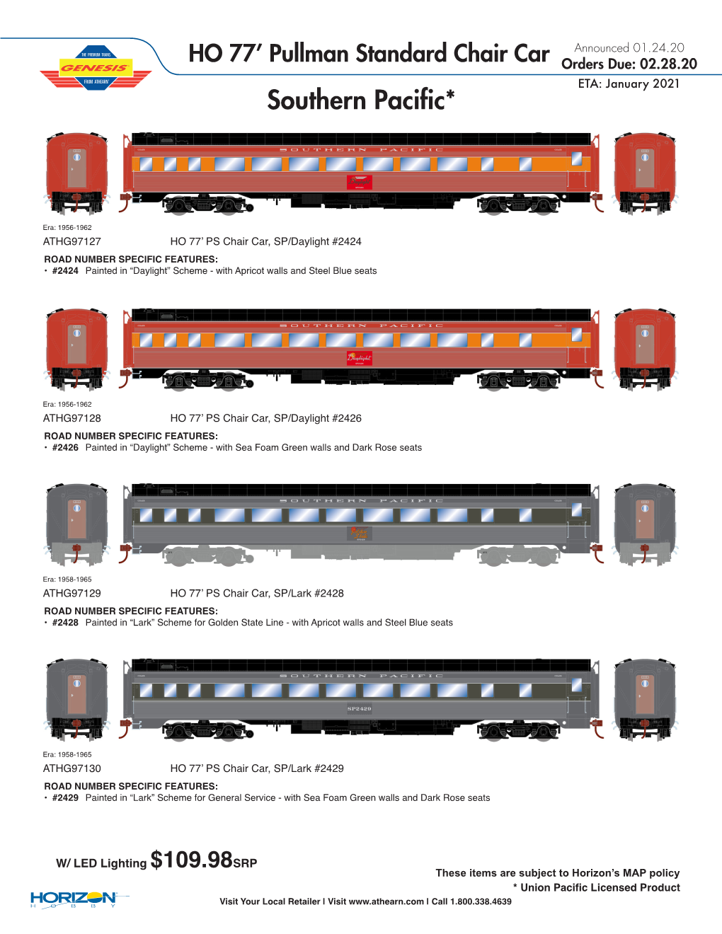 HO 77' Pullman Standard Chair Car Announced 01.24.20