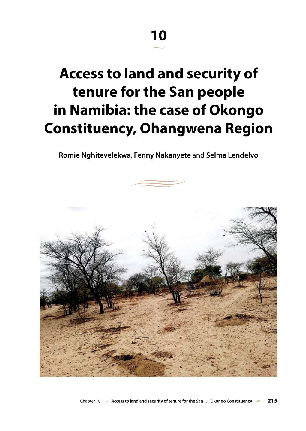 The Case of Okongo Constituency, Ohangwena Region