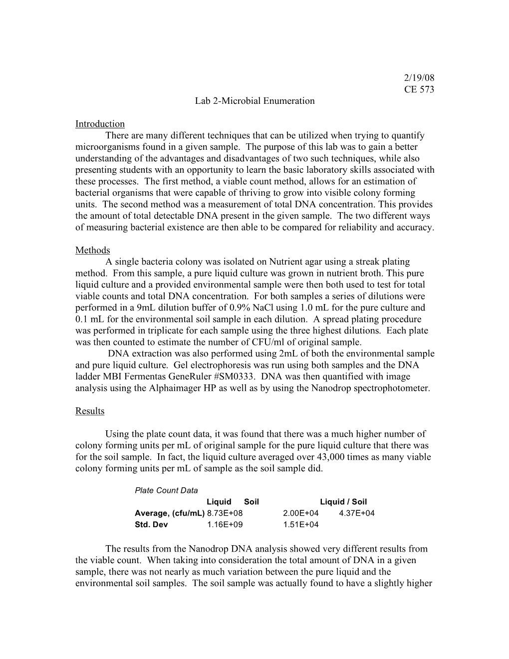 2/19/08 CE 573 Lab 2-Microbial Enumeration Introduction There Are