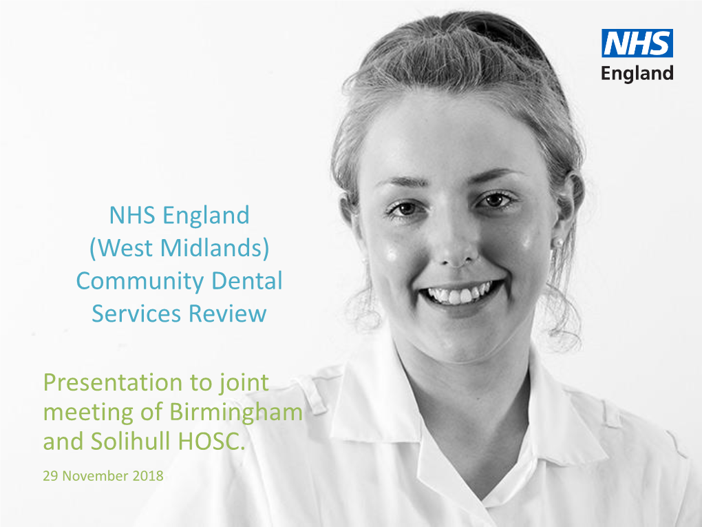 Review of the Community Dental Service in the NHS England (West