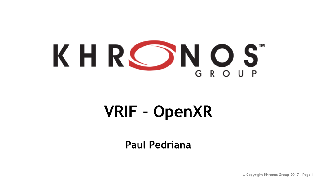 VRIF Openxr 2017