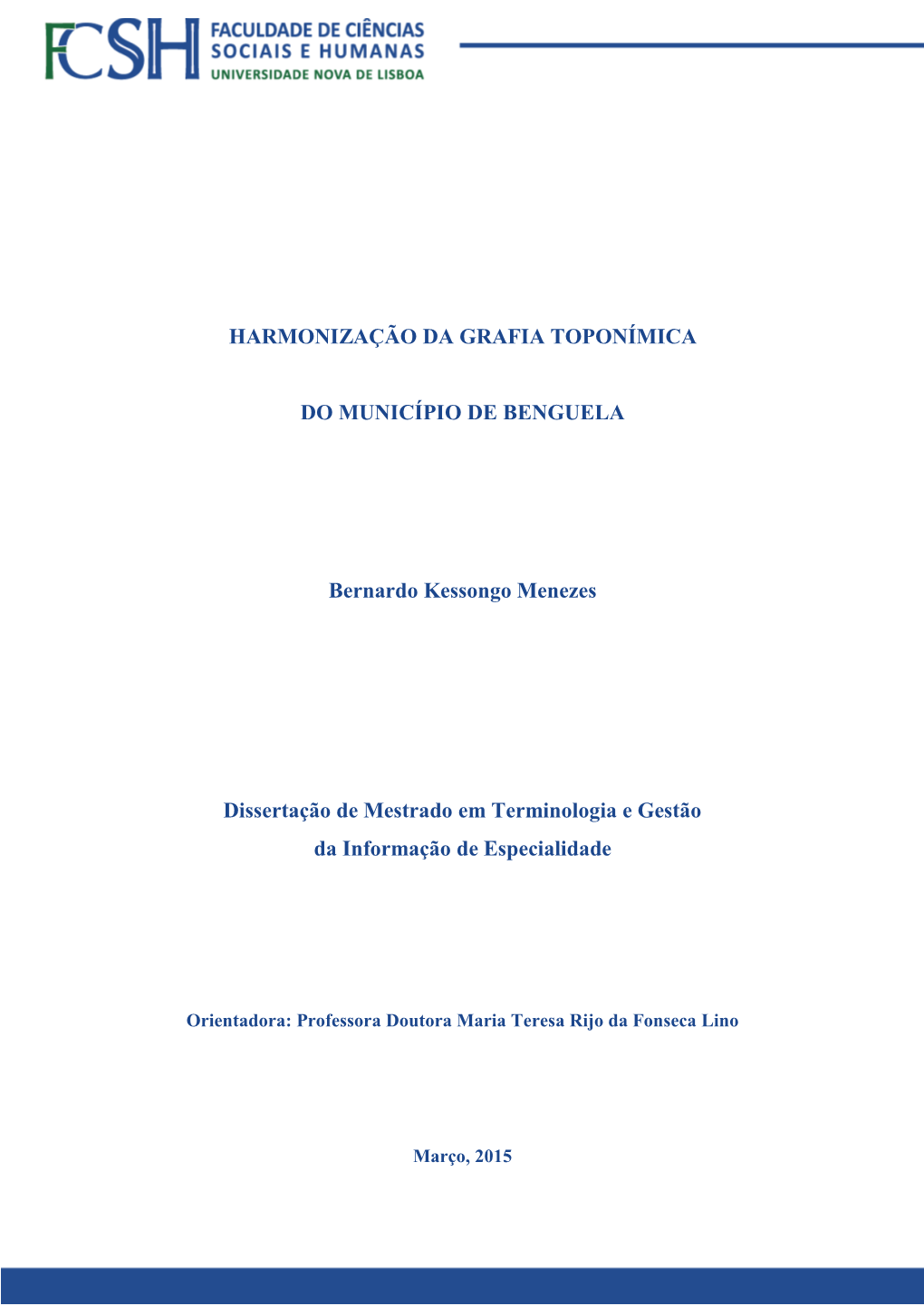 Harmonização Da Grafia Toponímica