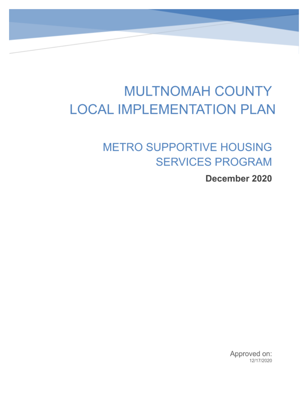 Local Implementation Plan