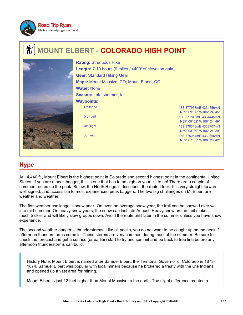 Mount Elbert - Colorado High Point