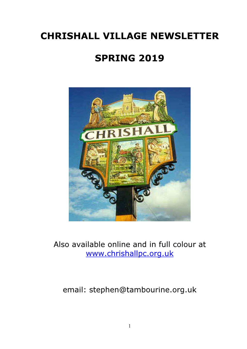 Chrishall Village Newsletter Spring 2019