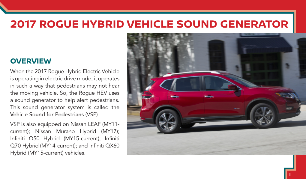 2017 Rogue Hybrid Vehicle Sound Generator