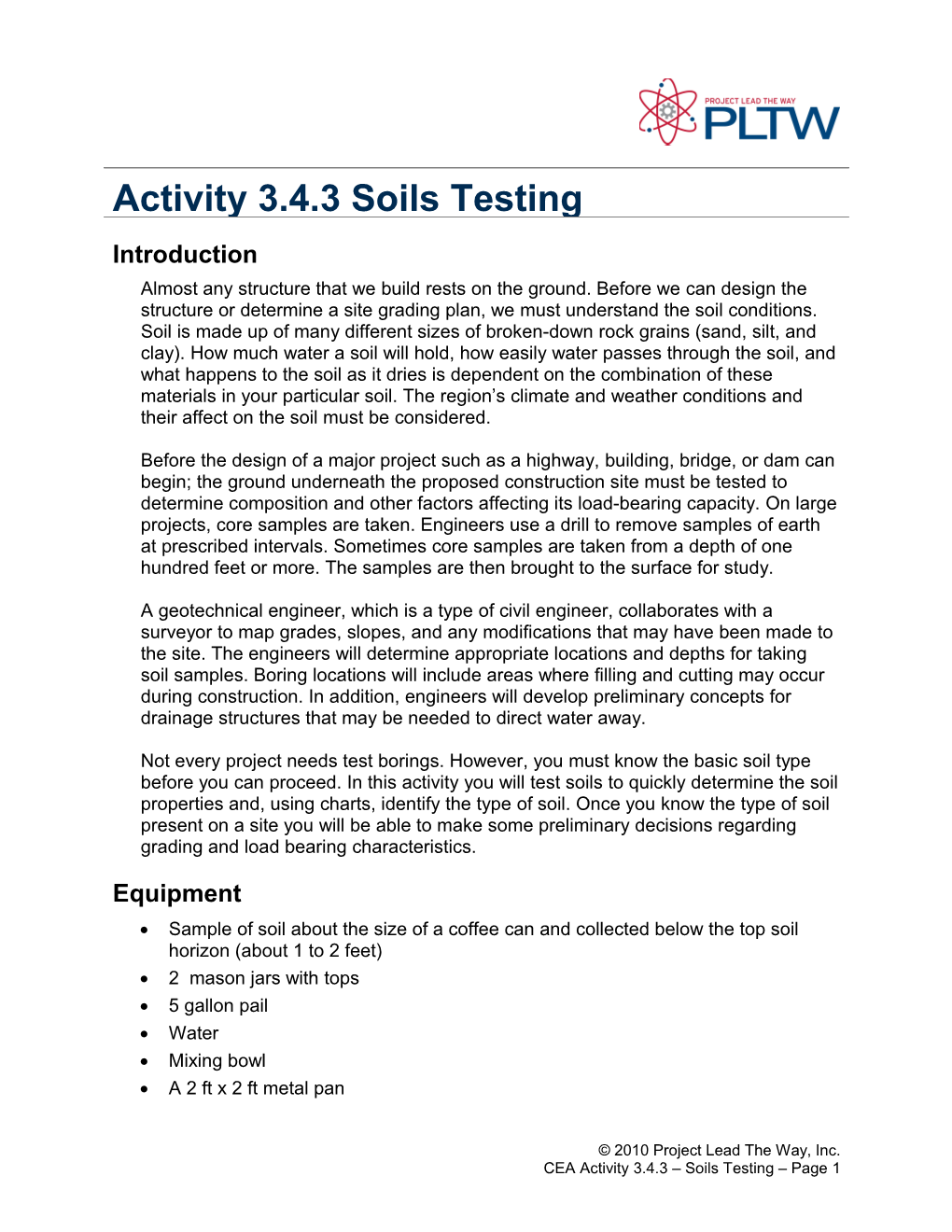 Activity 3.4.3 - Soils Testing