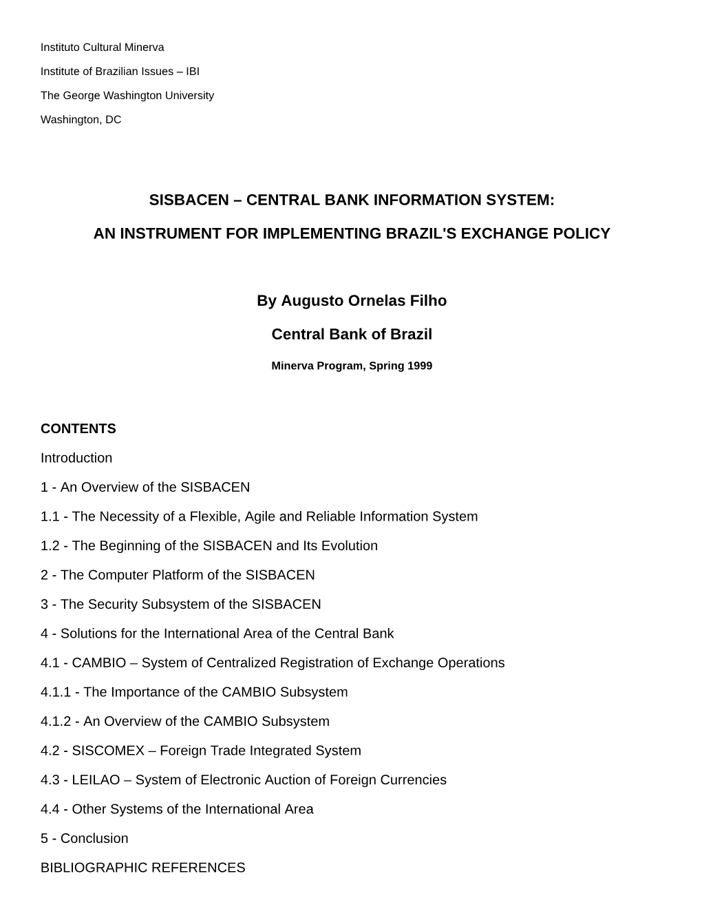 Sisbacen – Central Bank Information System