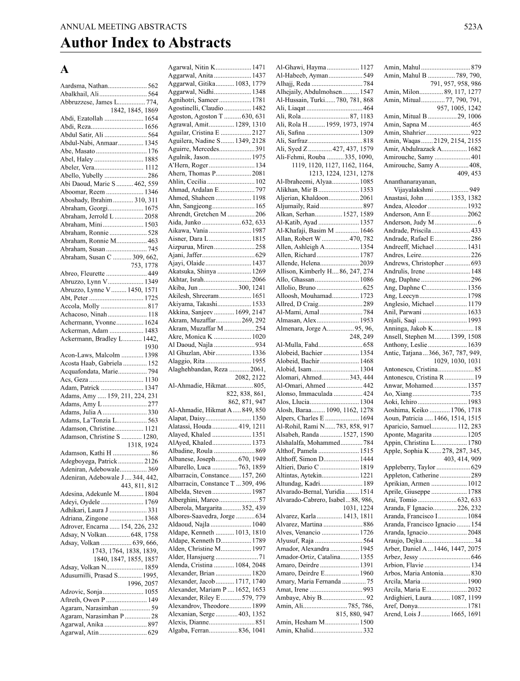 Author Index to Abstracts