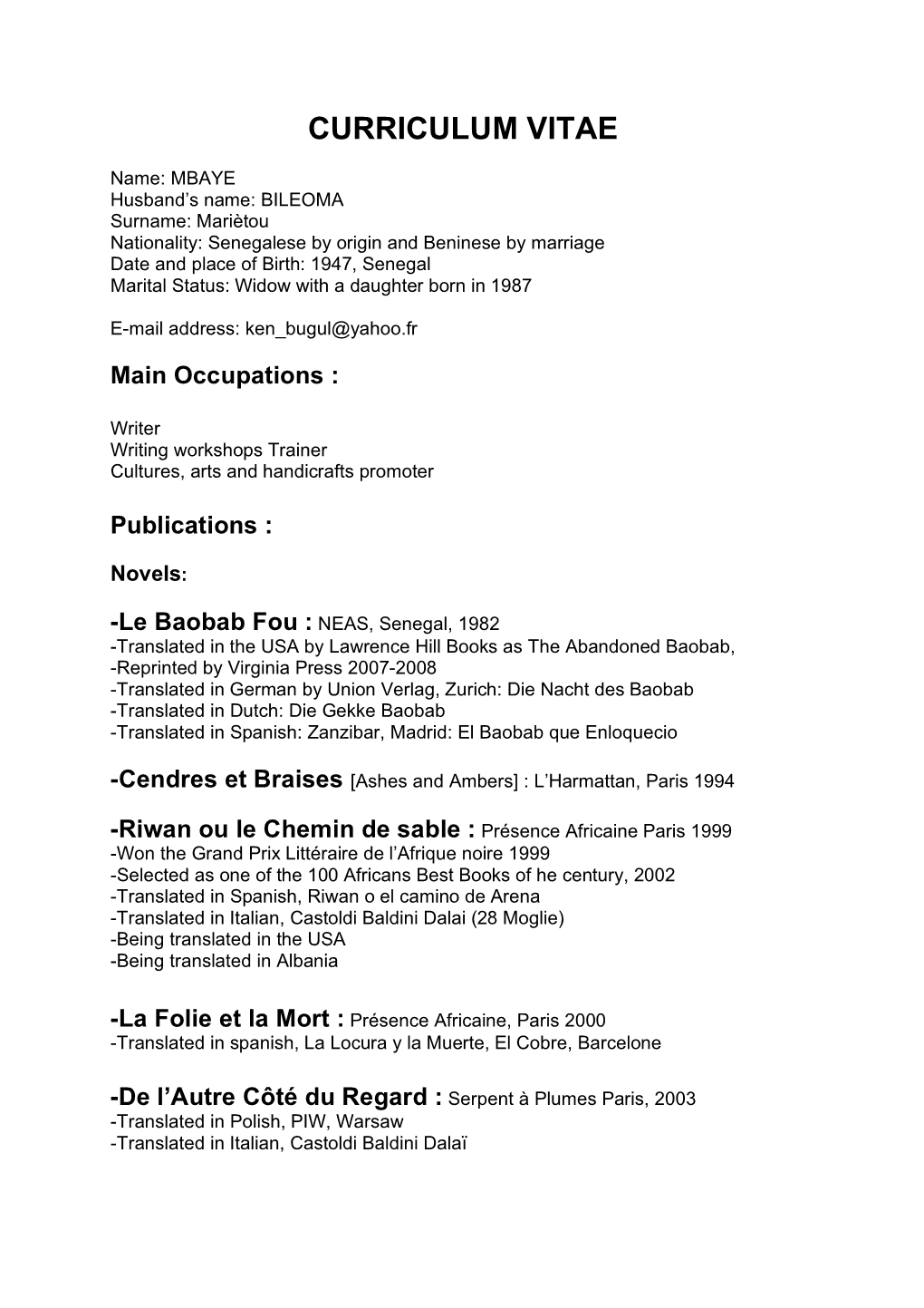 Curriculum Vitae