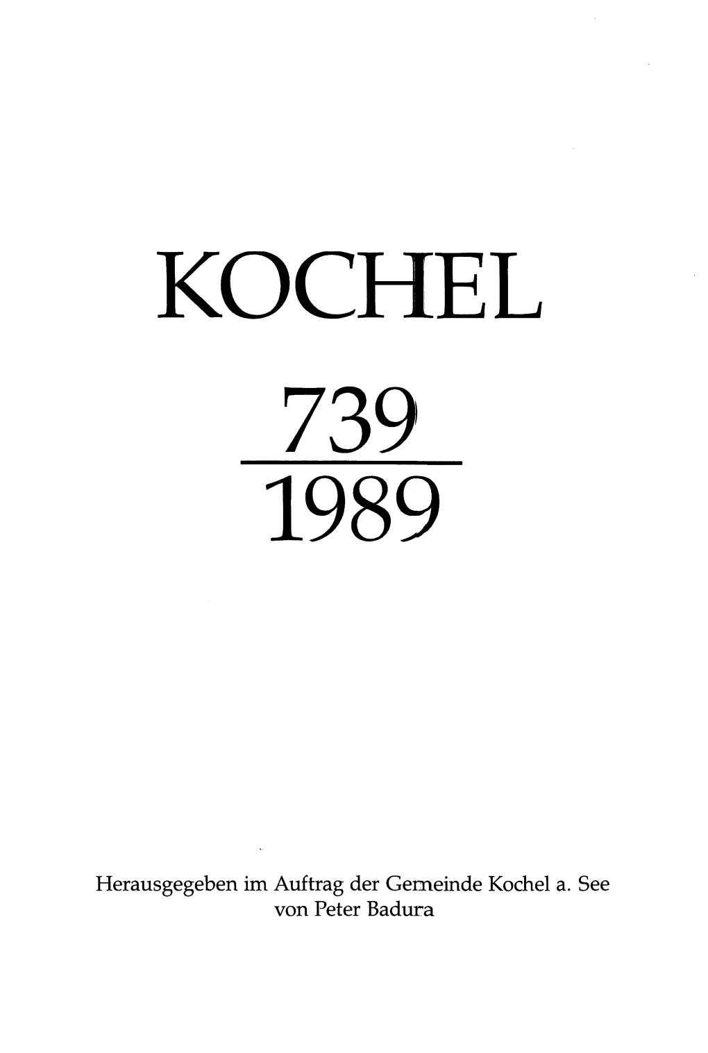 Kochel Nach 1803. Entstehung Der Neuen Gemeinde