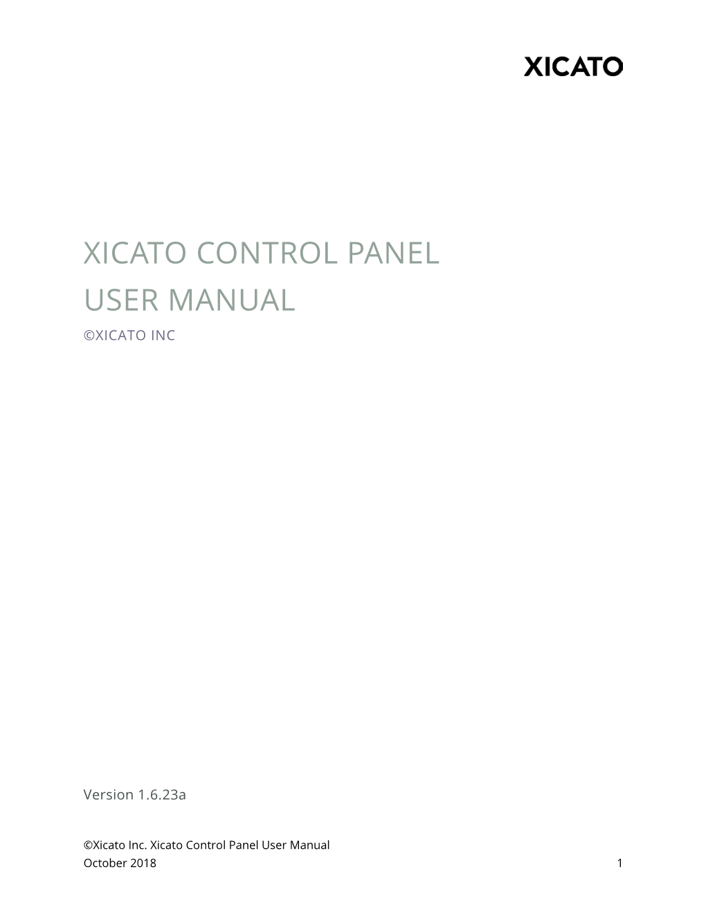Xicato Control Panel User Manual ©Xicato Inc