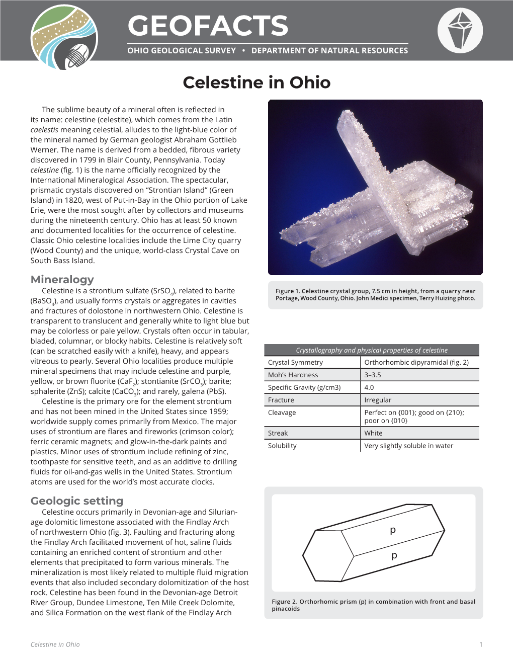 Geofacts Ohio Geological Survey • Department of Natural Resources