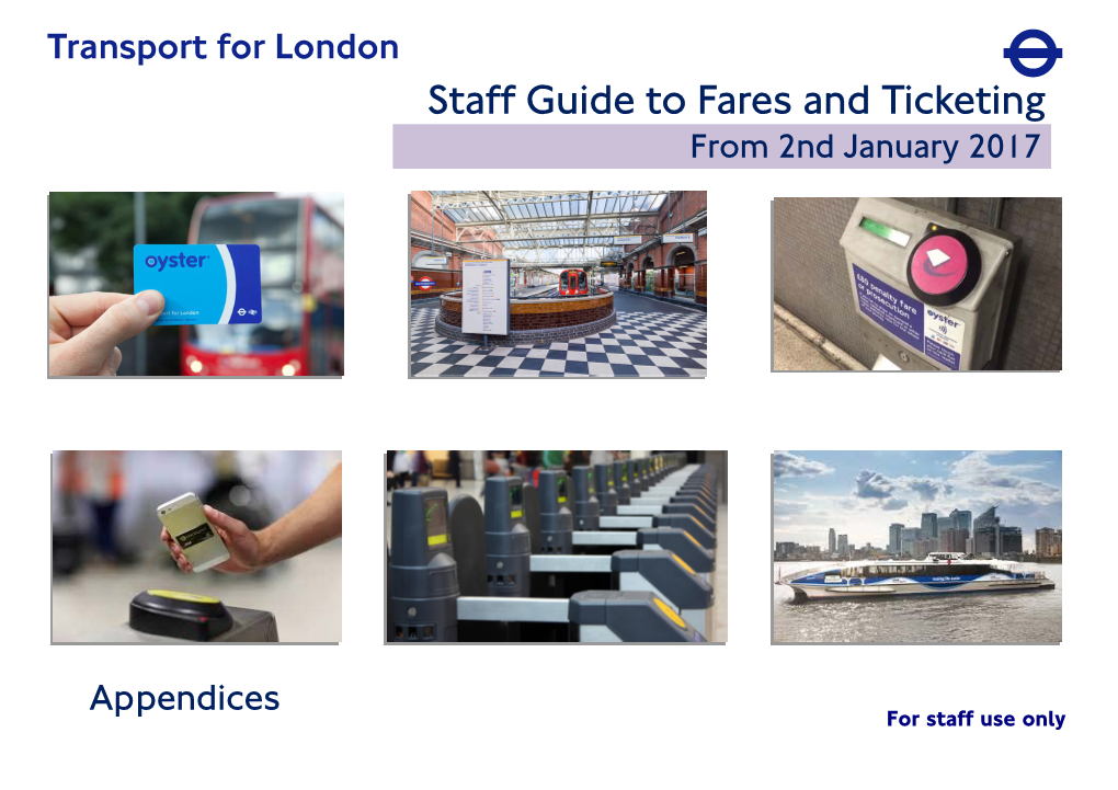 Staff Guide to Fares and Ticketing from 2Nd January 2017