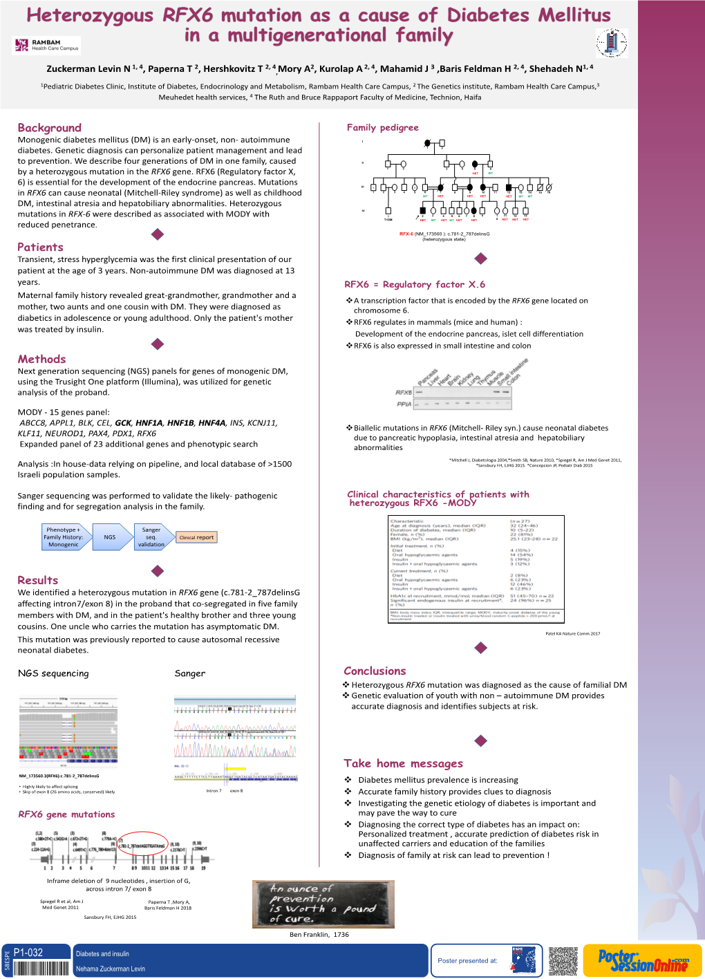 Heterozygous RFX6 Mutation As a Cause of Diabetes Mellitus in A