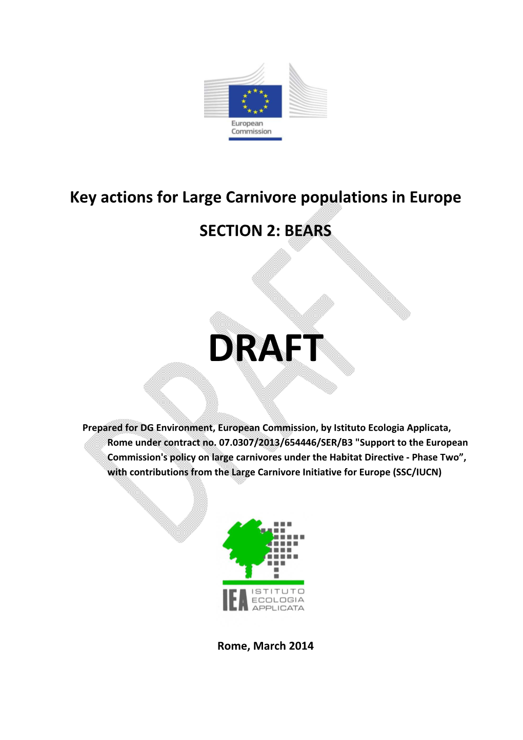 Key Actions for Large Carnivore Populations in Europe SECTION 2: BEARS