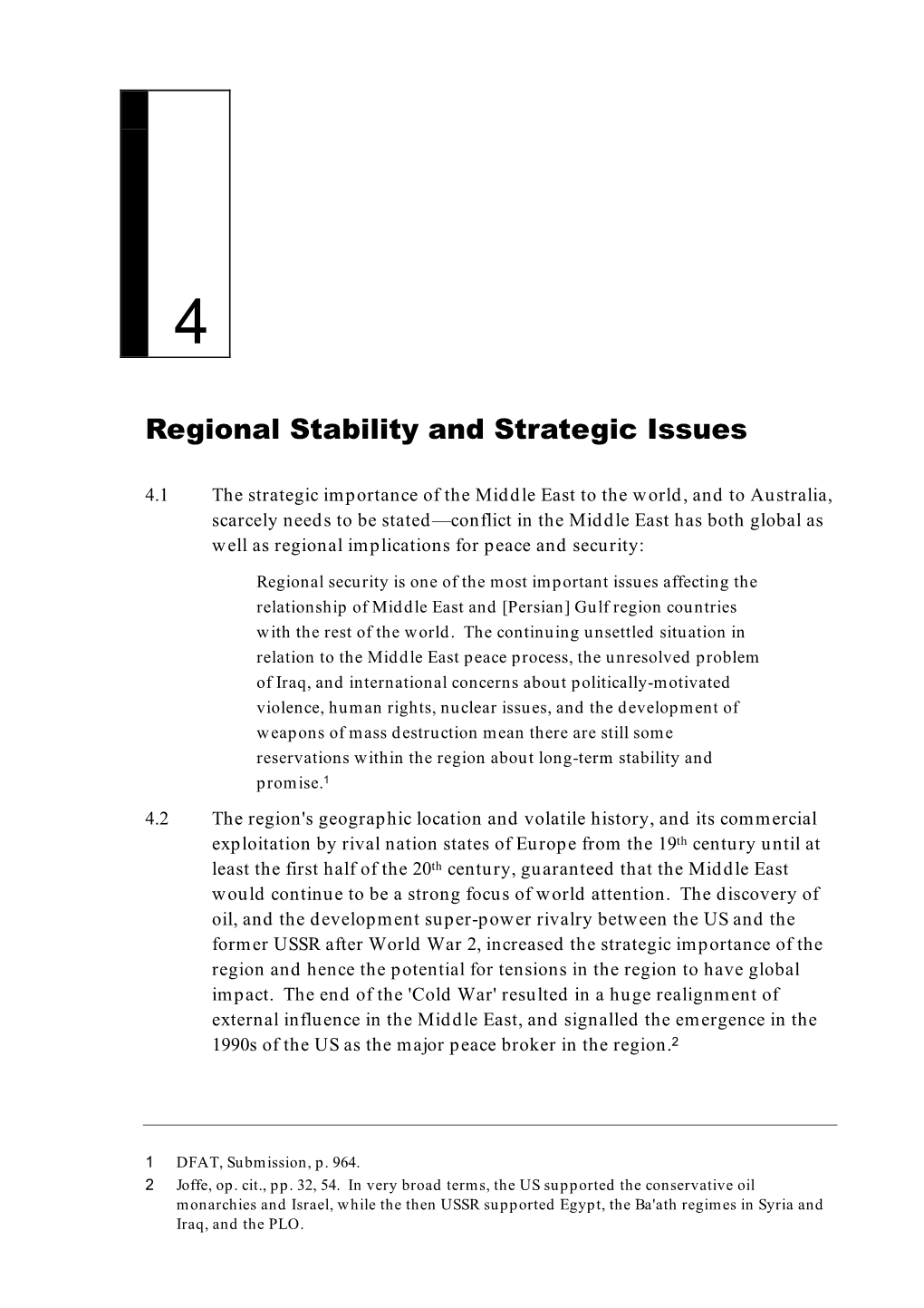 Chapter 4: Regional Stability and Strategic Issues