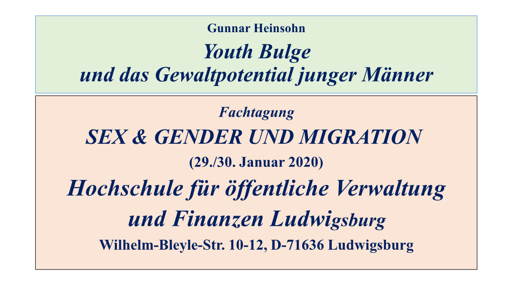 Gunnar Heinsohn Youth Bulge Und Das Gewaltpotential Junger Männer