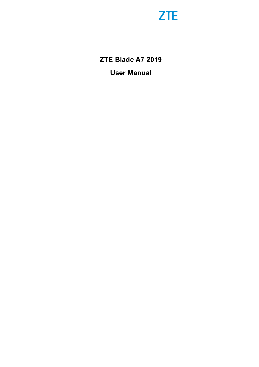 ZTE Blade A7 2019 User Manual