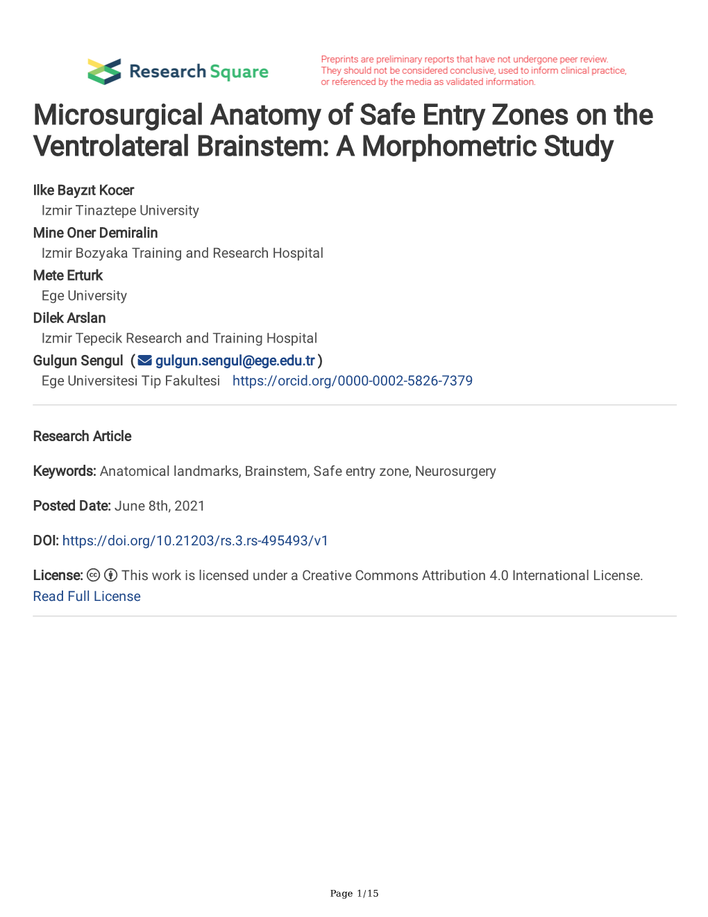 Microsurgical Anatomy of Safe Entry Zones on the Ventrolateral Brainstem: a Morphometric Study