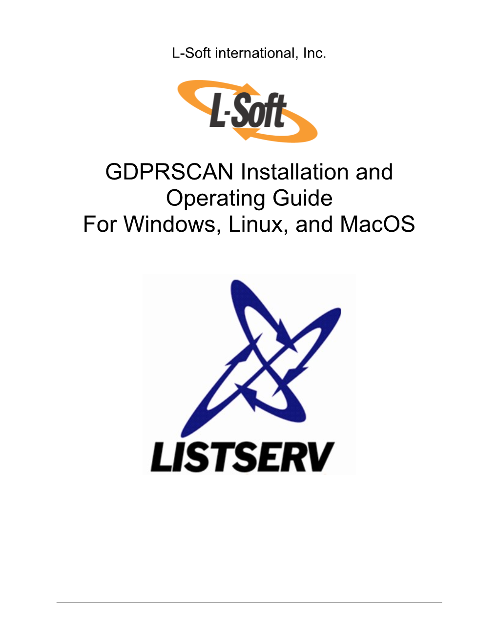 GDPRSCAN Installation and Operating Guide for Windows, Linux, and Macos