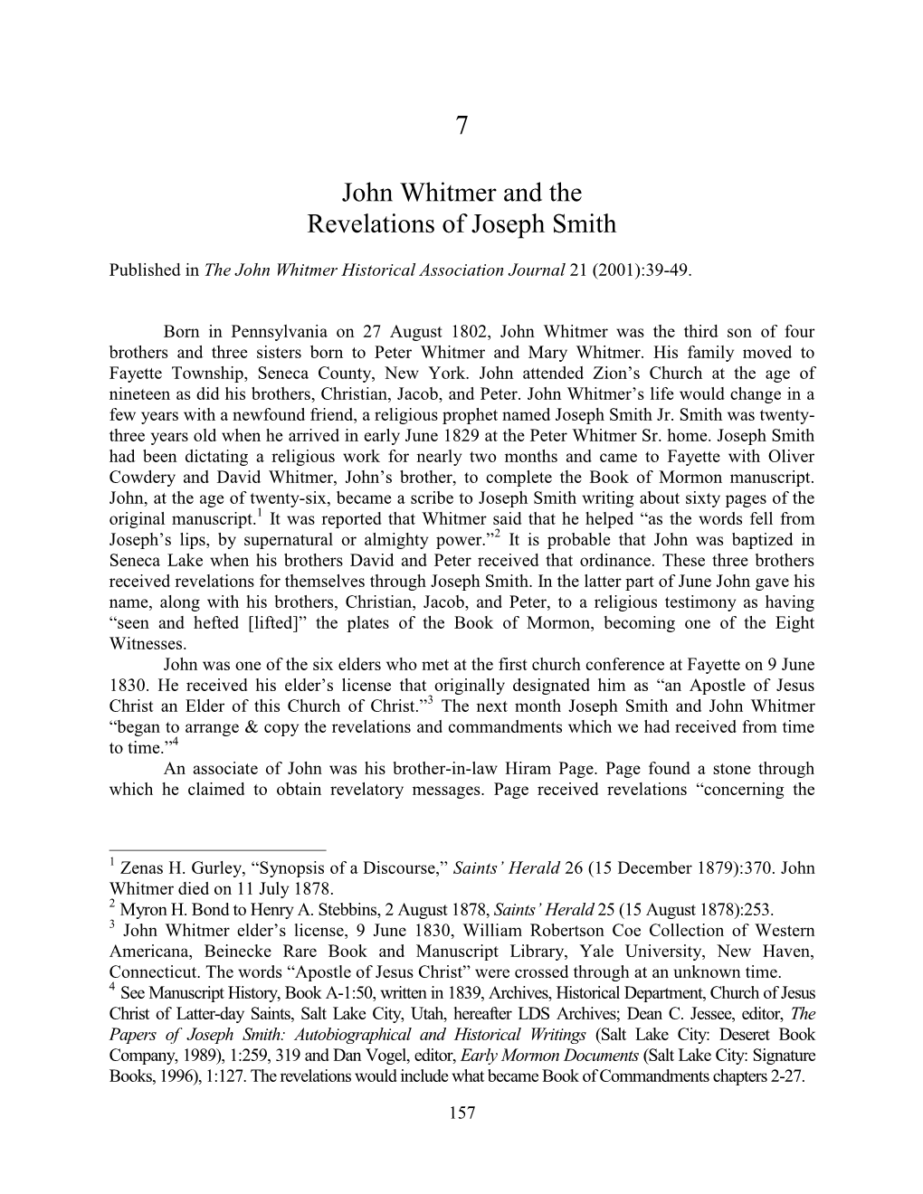 7 John Whitmer and the Revelations of Joseph Smith