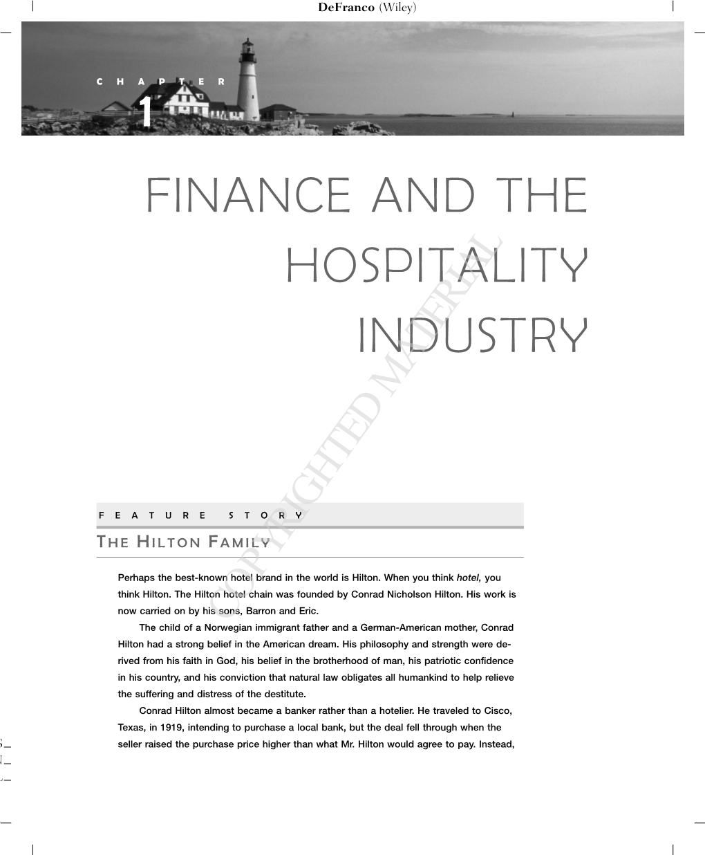 1 Finance and the Hospitality Industry