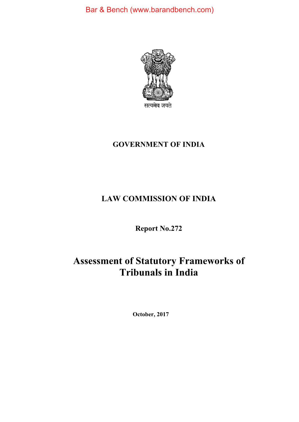 Assessment of Statutory Frameworks of Tribunals in India