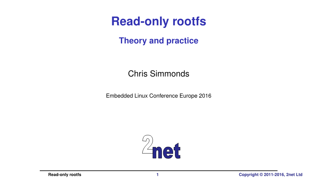 Read-Only Rootfs