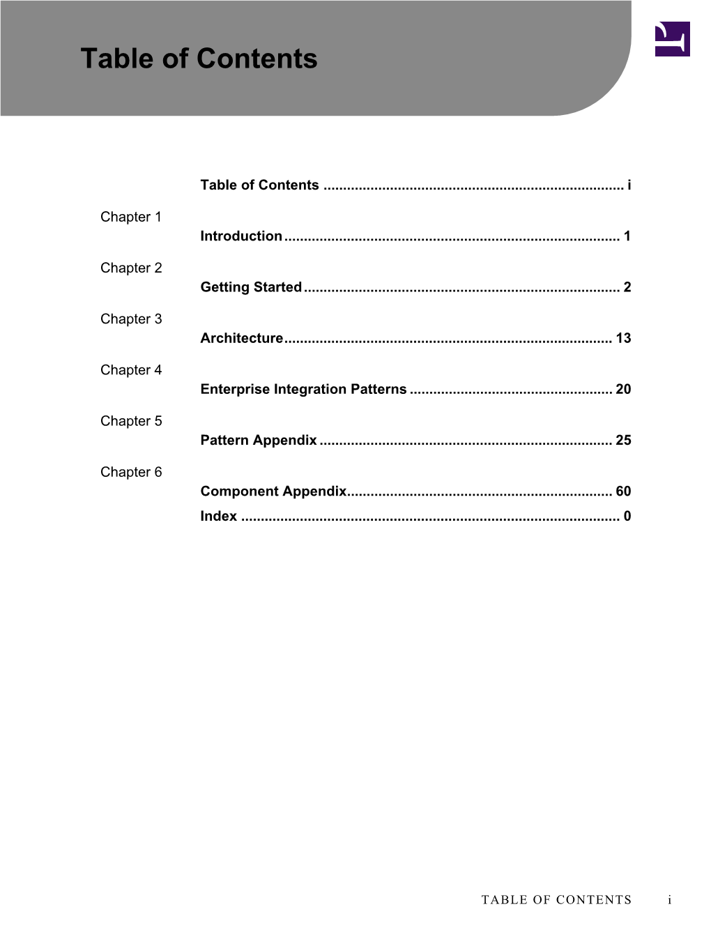 Table of Contents