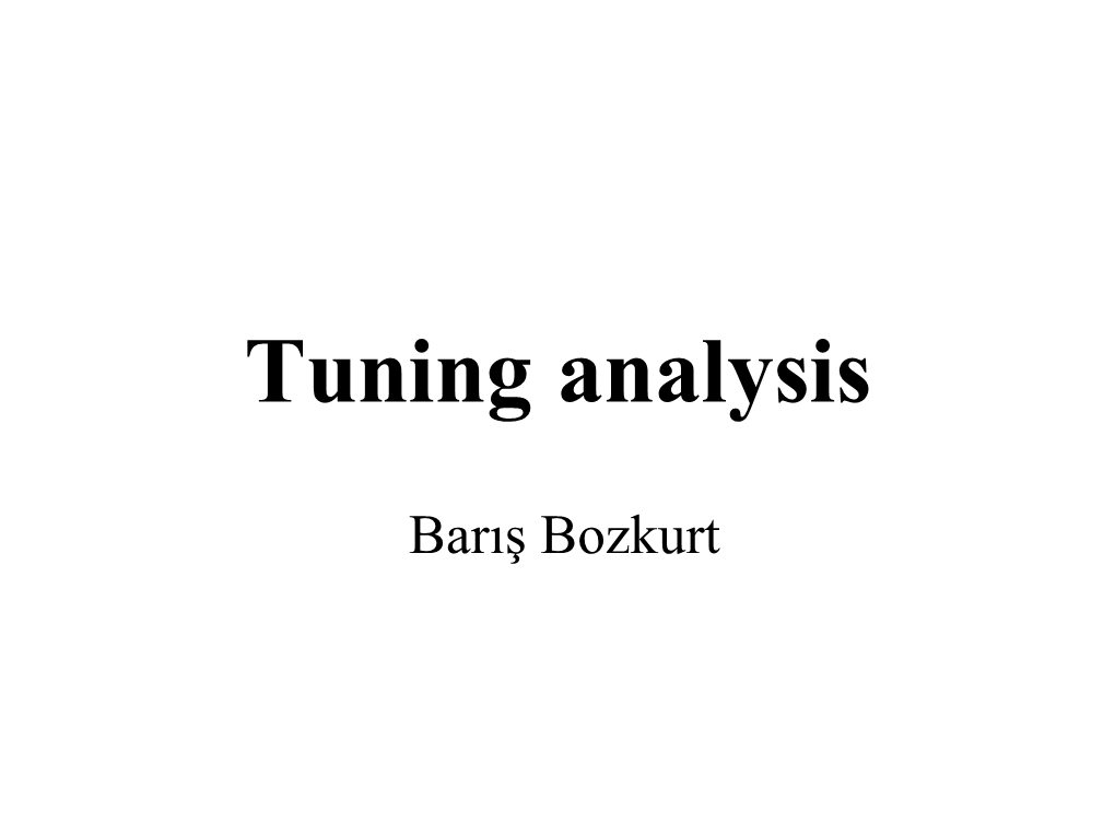 Tuning Analysis