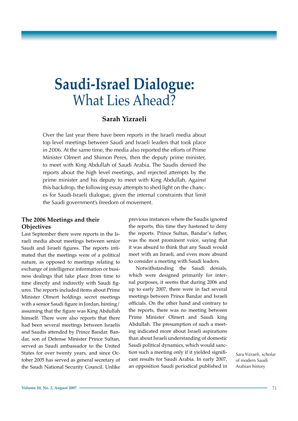 Saudi-Israel Dialogue: What Lies Ahead?