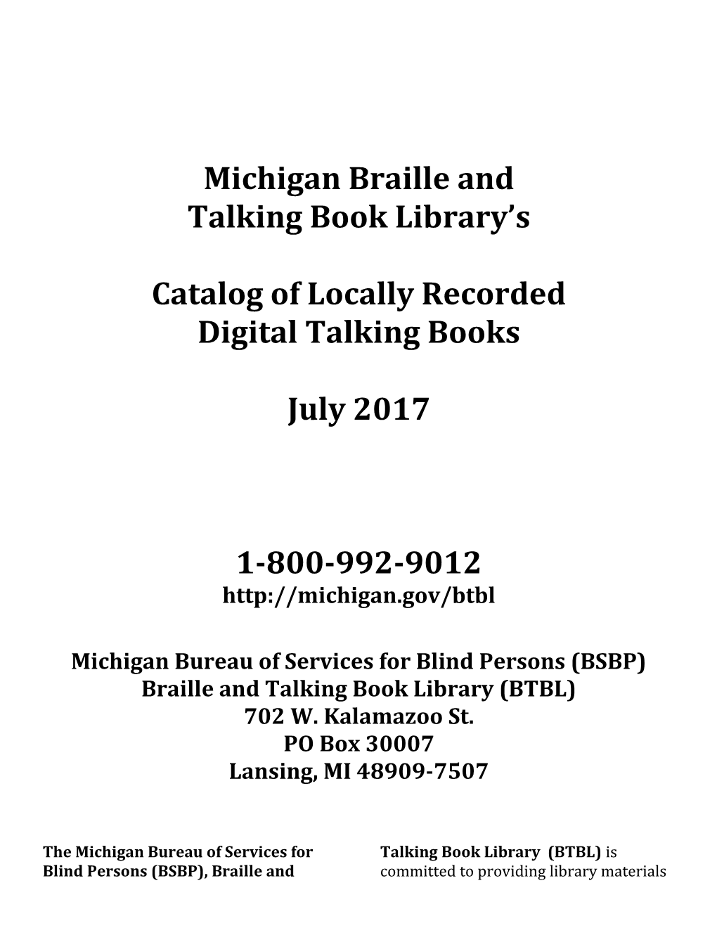 Michigan Braille And