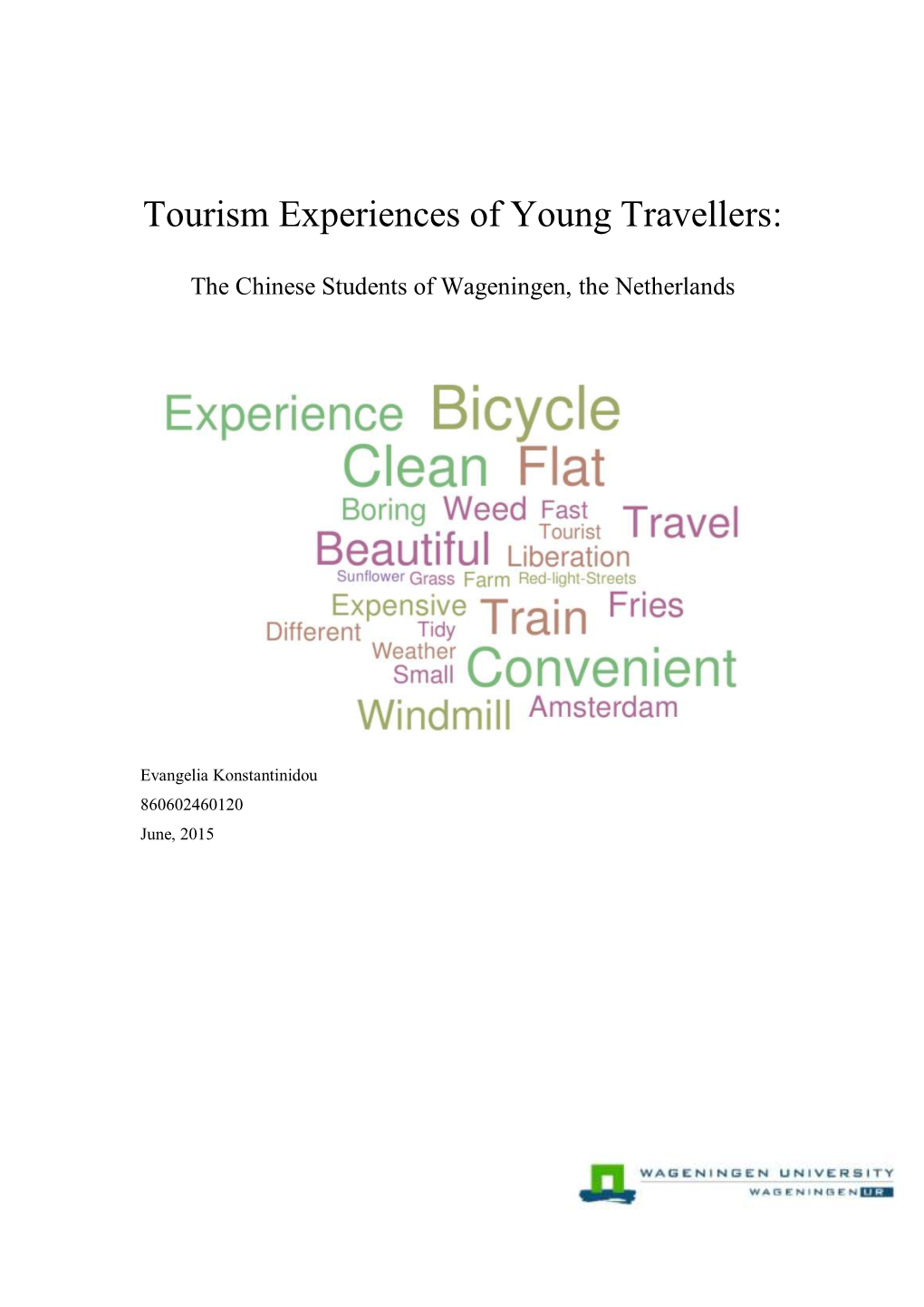 Tourism Experiences of Young Travellers