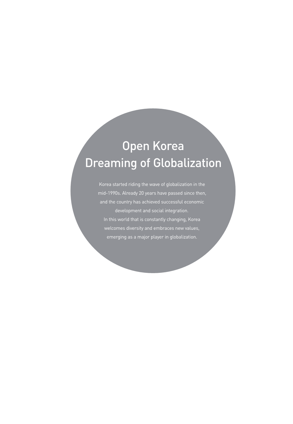 Open Korea Dreaming of Globalization