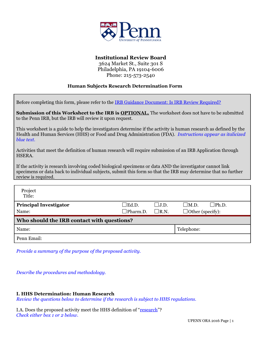 Human Subjects Research Determination Form s1