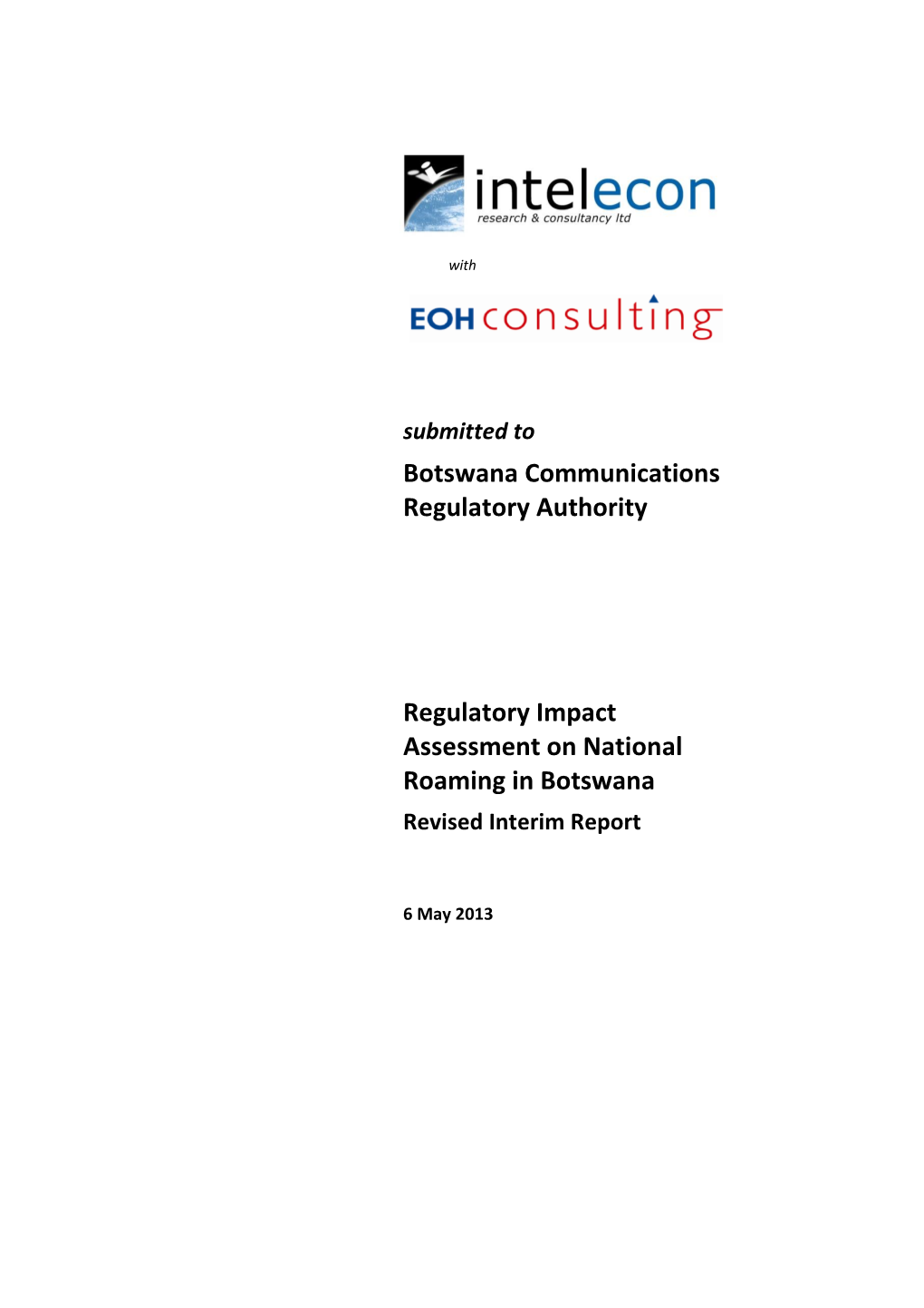 Regulatory Impact Assessment on National Roaming in Botswana.Pdf