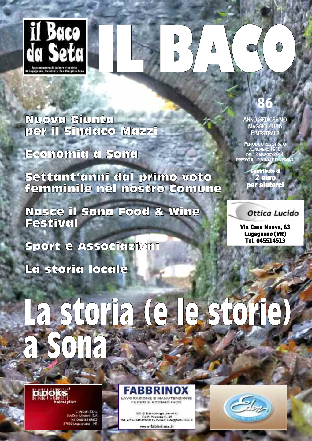 (E Le Storie) a Sona in Copertina Via Volti a Sona