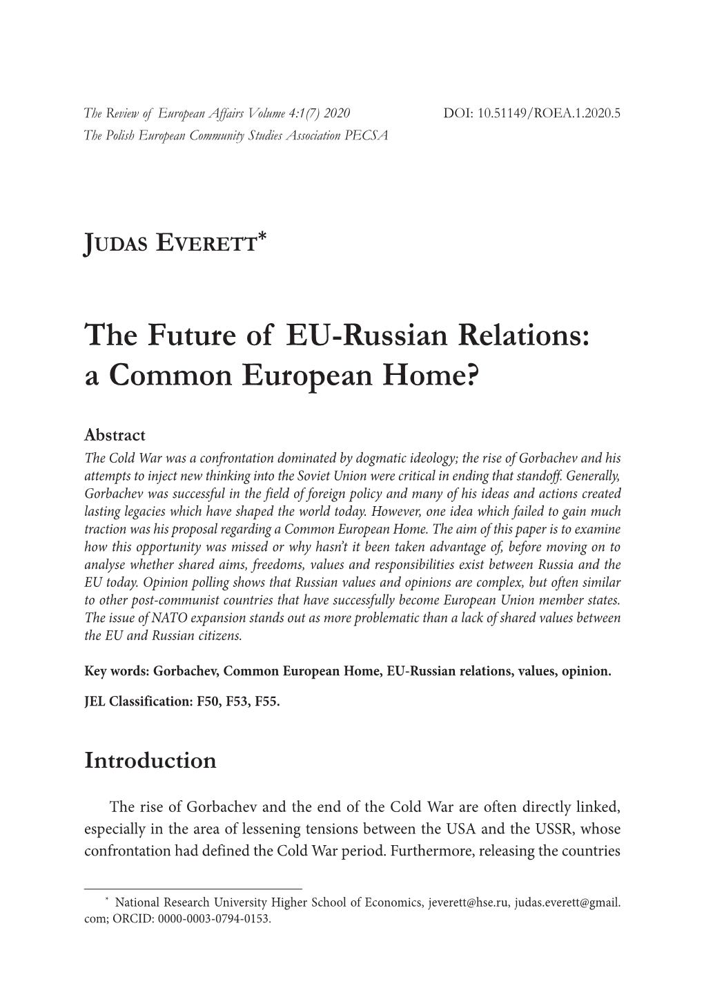 The Review of European Affairs, 1-20,5
