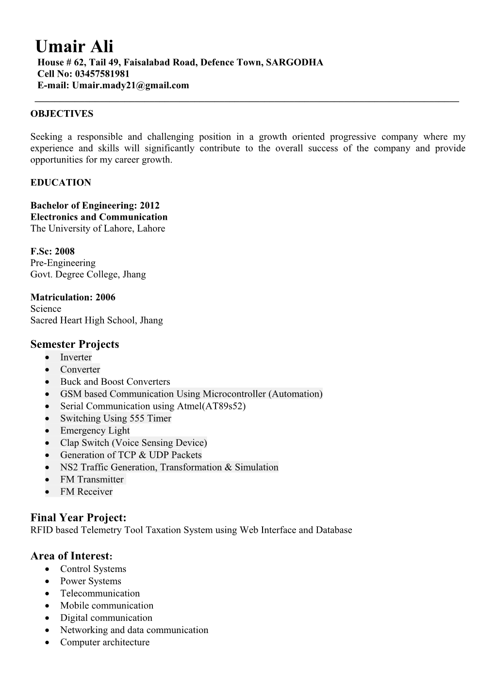 Basic CV A4 Template