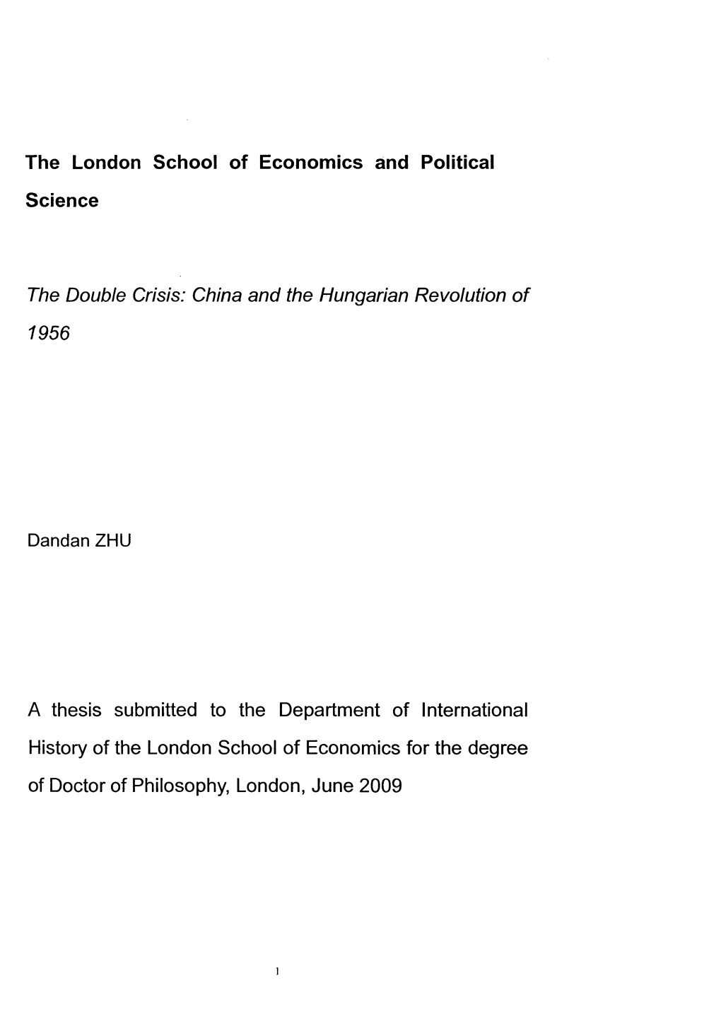 The London School of Economics and Political Science