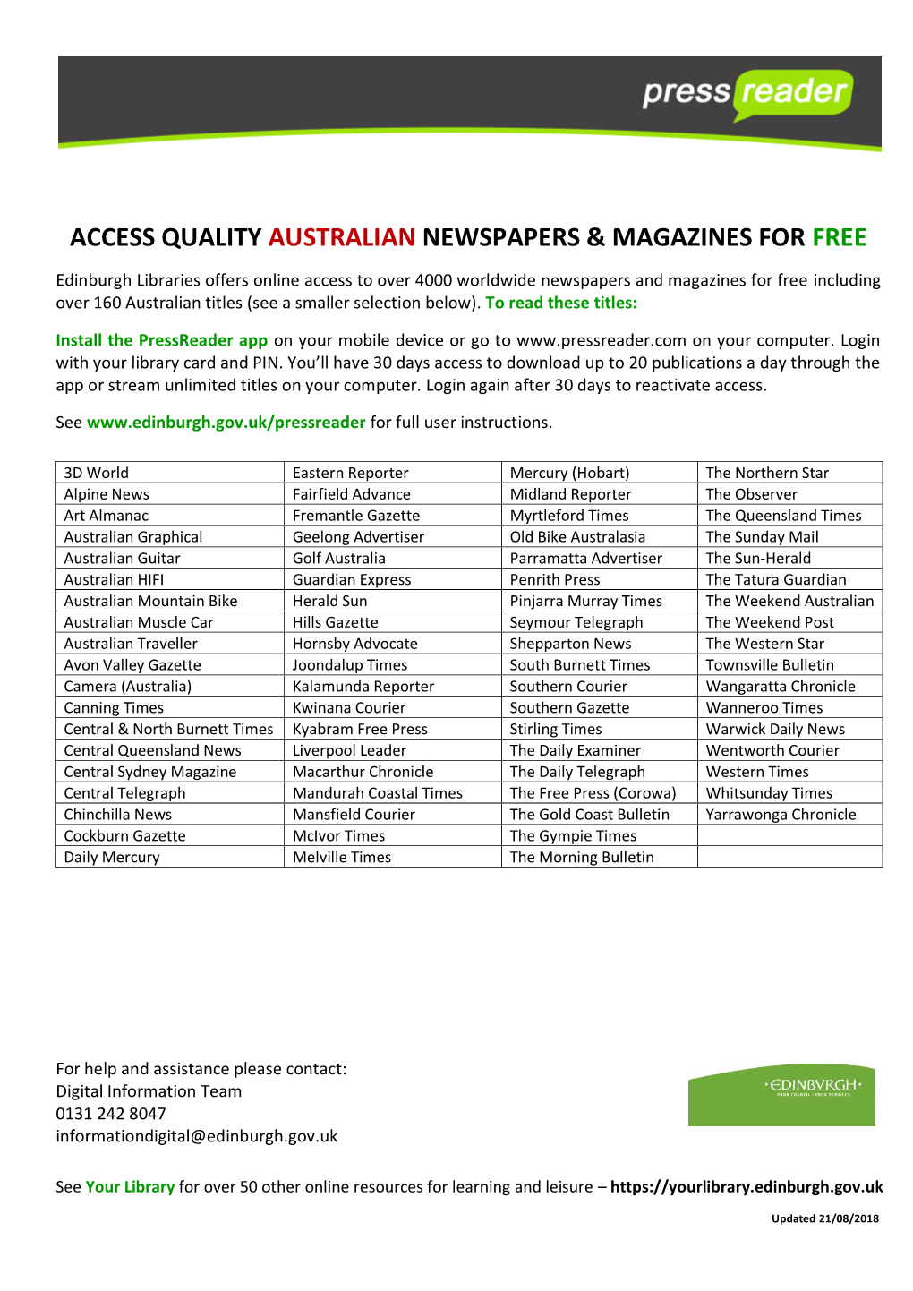 Access Quality Australian Newspapers & Magazines for Free