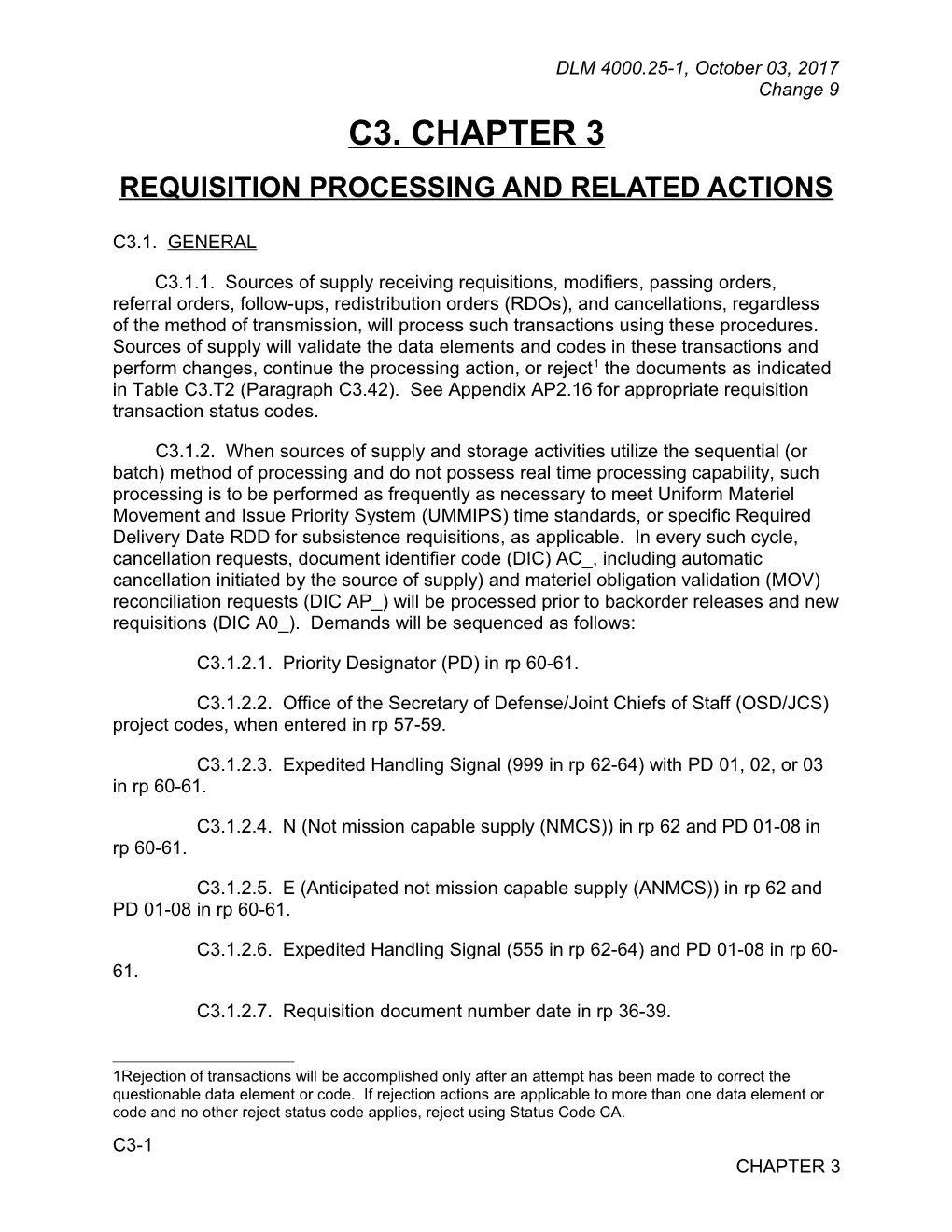 Chapter 3 - Requisition Processing And Related Actions