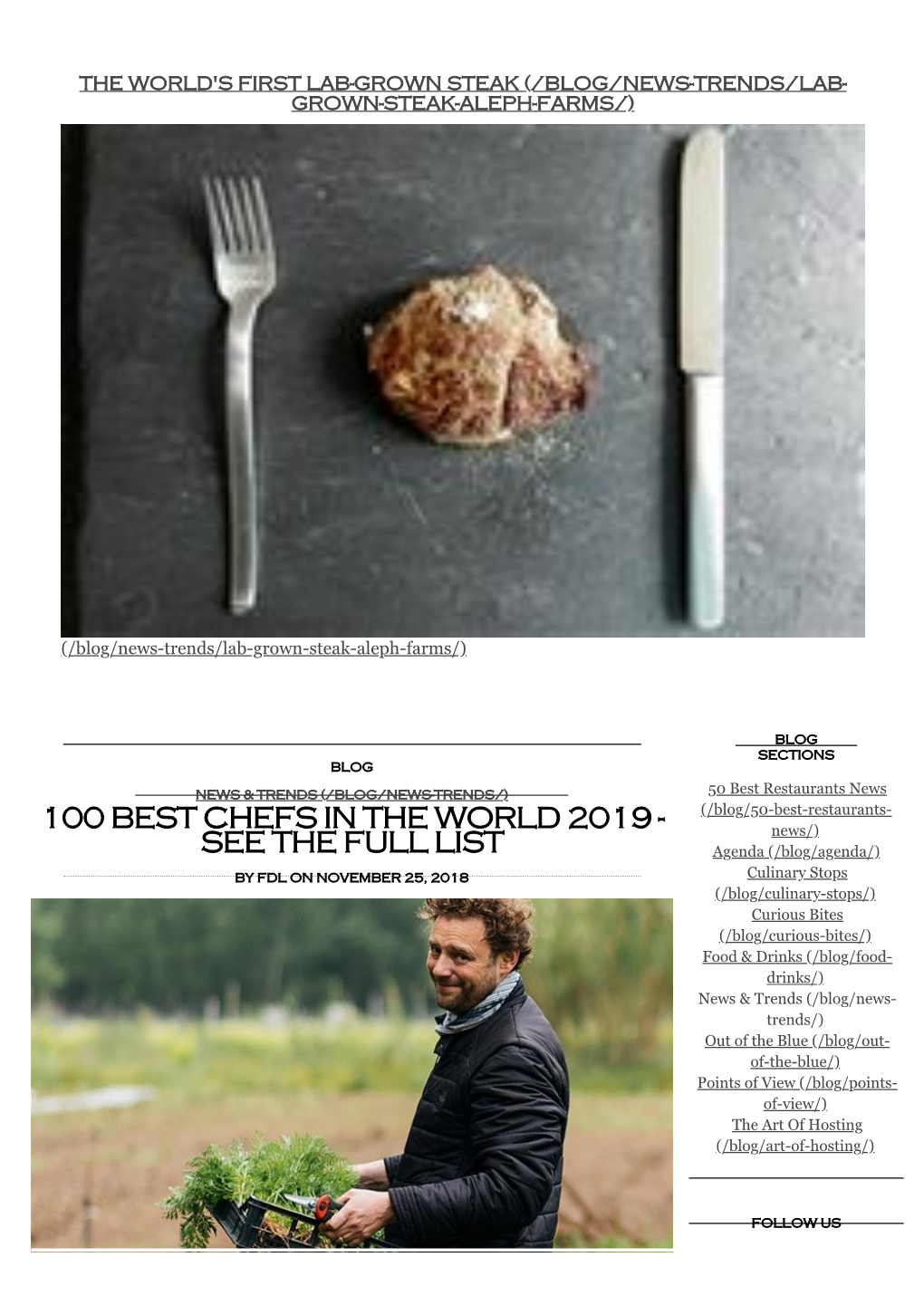 100 Best Chefs in the World 2019